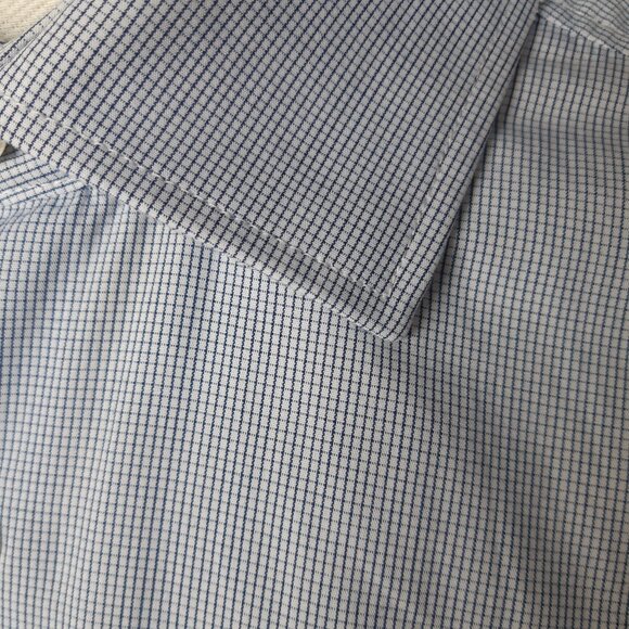 MEXX French Cuff Semi Slim Fit Men's Blue & White Check Shirt ⚡️BUY 3 for $55⚡️ - Picture 8 of 16
